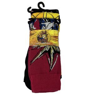 New 3 Pairs Yu-Gi-Oh! Men's Crew Socks - Red, Yellow, Blue Size 8-12  NWT
